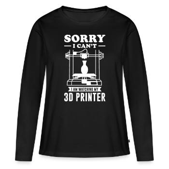 3D-Drucker Druckmaschine Technik Technologie Hobby - Frauen Premium Bio Langarmshirt - Schwarz - Vorne - Julia (174cm)