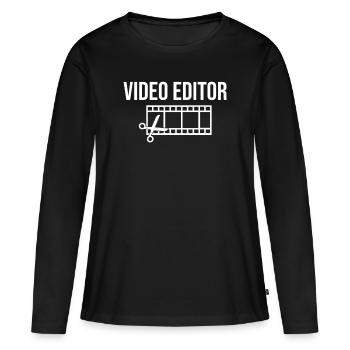 Video Editor Edit Filmeditor Film - Frauen Premium Bio Langarmshirt - Schwarz - Vorne - Julia (174cm)