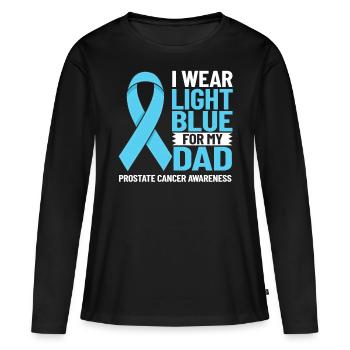 Cancer de la prostate Cancer de la prostate Chimio - T-shirt manches longues Premium bio Femme - noir - Devant - Julia (174cm)