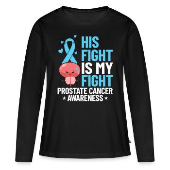 Prostatakrebs Prostata Krebs Chemo - Frauen Premium Bio Langarmshirt - Schwarz - Vorne - Julia (174cm)