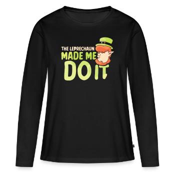 Le Leprechaun m’a forcé à leprechaun Irishman - T-shirt manches longues Premium bio Femme - noir - Devant - Julia (174cm)