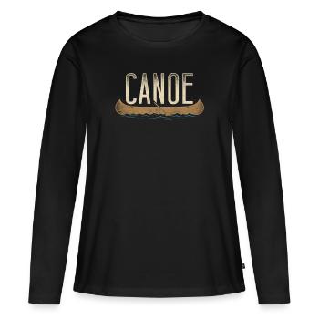 Canoë Canoë Vintage Canoë - T-shirt manches longues Premium bio Femme - noir - Devant - Julia (174cm)