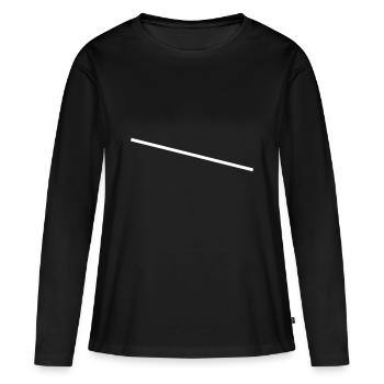 Weisser Strich Simpel - Frauen Premium Bio Langarmshirt - Schwarz - Vorne - Julia (174cm)