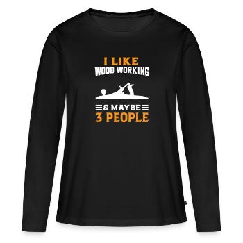 Charpentier Charpentier Menuiserie Charpentier - T-shirt manches longues Premium bio Femme - noir - Devant - Julia (174cm)