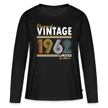 60ème anniversaire millésime 1962 Original Vintage 1962 - T-shirt manches longues Premium bio Femme - noir - Devant - Julia (174cm)