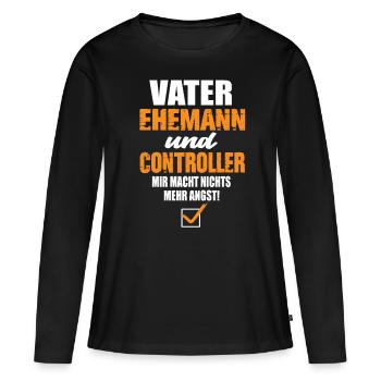 Controller - Frauen Premium Bio Langarmshirt - Schwarz - Vorne - Julia (174cm)