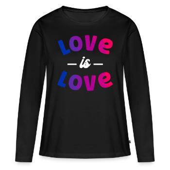 Bisexual Bi Pride Flag Love Is - Frauen Premium Bio Langarmshirt - Schwarz - Vorne - Julia (174cm)