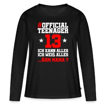 13 Geburtstag Jungen 13 Jahre Junge Mädchen Jungs - Frauen Premium Bio Langarmshirt - Schwarz - Vorne - Julia (174cm)