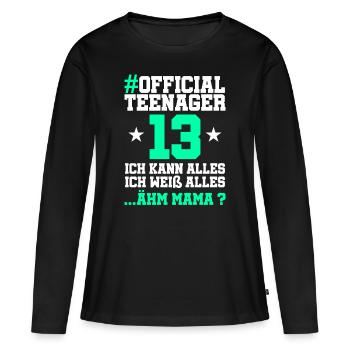 13 Geburtstag Jungen 13 Jahre Junge Mädchen Jungs - Frauen Premium Bio Langarmshirt - Schwarz - Vorne - Julia (174cm)