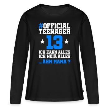 13 Geburtstag Jungen 13 Jahre Junge Mädchen Jungs - Frauen Premium Bio Langarmshirt - Schwarz - Vorne - Julia (174cm)