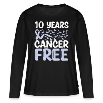 10 Years Stomach Cancer Free Cancer Survivor - Frauen Premium Bio Langarmshirt - Schwarz - Vorne - Julia (174cm)