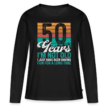 50 Years Old 50th Birthday for Him Retro Humor - Frauen Premium Bio Langarmshirt - Schwarz - Vorne - Julia (174cm)