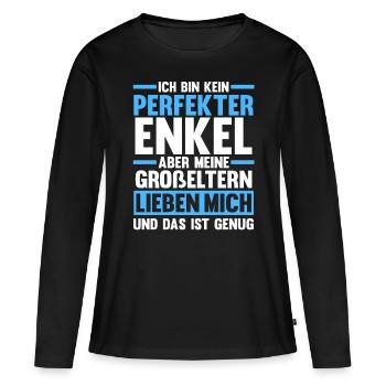 Enkel - Frauen Premium Bio Langarmshirt - Schwarz - Vorne - Julia (174cm)