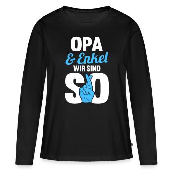 Opa und Enkel - Frauen Premium Bio Langarmshirt - Schwarz - Vorne - Julia (174cm)