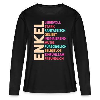 Enkel - Frauen Premium Bio Langarmshirt - Schwarz - Vorne - Julia (174cm)