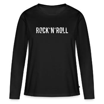Rock n Roll - T-shirt manches longues Premium bio Femme - noir - Devant - Julia (174cm)
