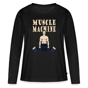 Strongman Muscle Machine Fitness Bodybuilding - Women's Premium Organic Long Sleeve Shirt - black - Front - Julia (174cm)