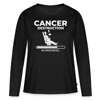 Chemotherapie Chemo Krebs Therapie - Frauen Premium Bio Langarmshirt - Schwarz - Vorne - Julia (174cm)