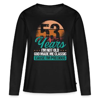 53rd Birthday Idea for Her 53 years old for Mom - Frauen Premium Bio Langarmshirt - Schwarz - Vorne - Julia (174cm)