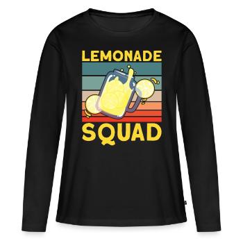 Lemonade Squad – Retro Krug Design - Frauen Premium Bio Langarmshirt - Schwarz - Vorne - Julia (174cm)