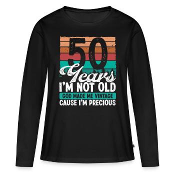 Funny 50 years old for 50th Birthday Idea Funny - Frauen Premium Bio Langarmshirt - Schwarz - Vorne - Julia (174cm)