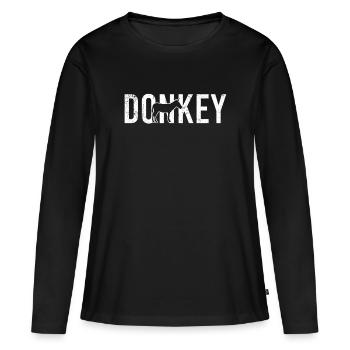 Âne âne - T-shirt manches longues Premium bio Femme - noir - Devant - Julia (174cm)