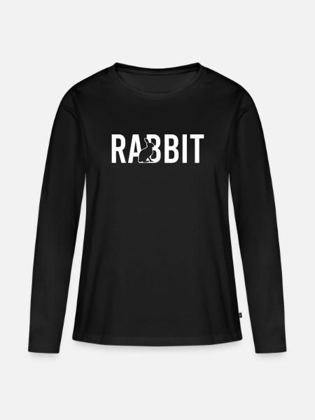 Hase rabbit - Frauen Premium Bio Langarmshirt - Schwarz