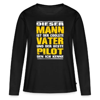 Pilot - Frauen Premium Bio Langarmshirt - Schwarz - Vorne - Julia (174cm)