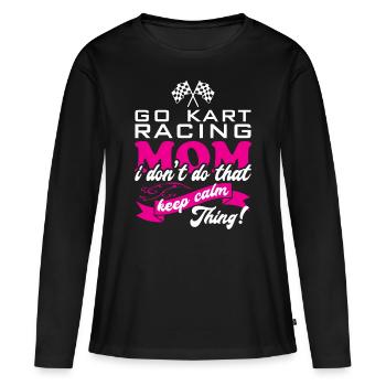 Go Kart Racing Mère / Pilote de Kart - T-shirt manches longues Premium bio Femme - noir - Devant - Julia (174cm)