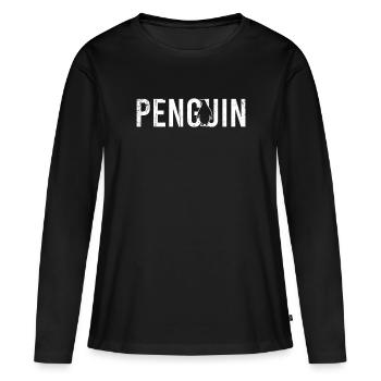 Pingouin pingouin - T-shirt manches longues Premium bio Femme - noir - Devant - Julia (174cm)