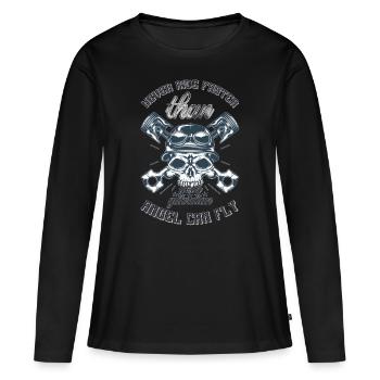 Bikers Anges Gardiens - T-shirt manches longues Premium bio Femme - noir - Devant - Julia (174cm)
