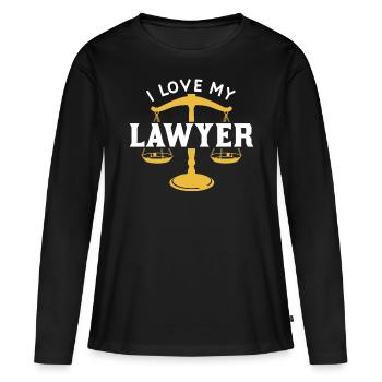 J’aime mon avocat Avocat Avocat Avocat - T-shirt manches longues Premium bio Femme - noir - Devant - Julia (174cm)