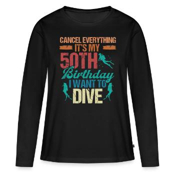 50th Birthday Scuba Diving 50 Year Old Scuba Diver - Frauen Premium Bio Langarmshirt - Schwarz - Vorne - Julia (174cm)
