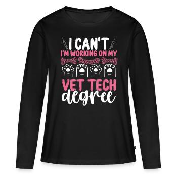 Vet Tech Funny Vet Tech Student Vet Tech School - Frauen Premium Bio Langarmshirt - Schwarz - Vorne - Julia (174cm)