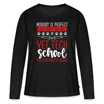 Veterinary Technician School Vet Tech Student - Frauen Premium Bio Langarmshirt - Schwarz - Vorne - Julia (174cm)