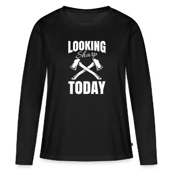 Axt Werfen Axt Werfer Axt Geschenk - Frauen Premium Bio Langarmshirt - Schwarz - Vorne - Julia (174cm)