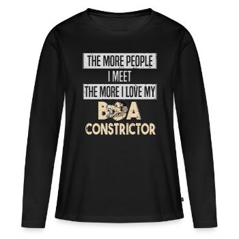 Boa Constrictor Serpent Amour - T-shirt manches longues Premium bio Femme - noir - Devant - Julia (174cm)