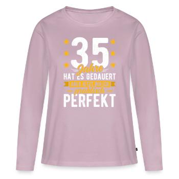 35 Geburtstag Mann 35er 35ter Ich bin 35 Jahre alt - Frauen Premium Bio Langarmshirt - Altrosa - Vorne - Julia (174cm)