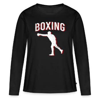 Boxe boxe - T-shirt manches longues Premium bio Femme - noir - Devant - Julia (174cm)