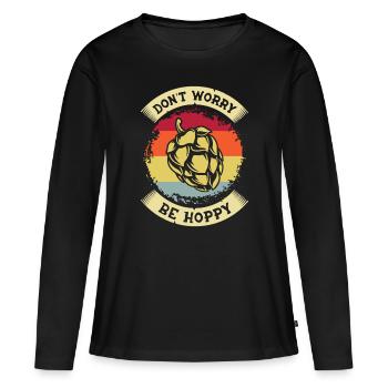 Bière Houblon Brasserie Brasserie Brasserie Bière artisanale - T-shirt manches longues Premium bio Femme - noir - Devant - Julia (174cm)