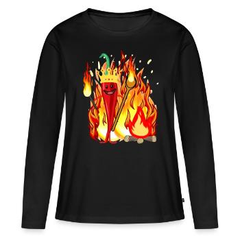 Piment pod paprika ardent chaud cuisinier épicé - T-shirt manches longues Premium bio Femme - noir - Devant - Julia (174cm)