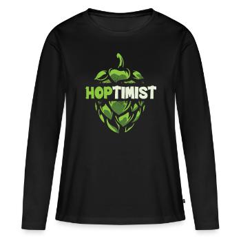 Bière Houblon Brasserie Brasserie Brasserie Bière artisanale - T-shirt manches longues Premium bio Femme - noir - Devant - Julia (174cm)