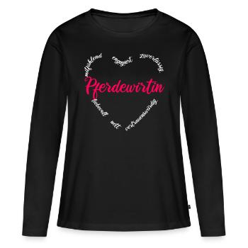 Pferdewirtin Beruf Pferdewirt Frauen Geschenk - Frauen Premium Bio Langarmshirt - Schwarz - Vorne - Julia (174cm)