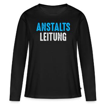 Anstaltsleitung Arbeitskollege und Chef Klapsmühle - Frauen Premium Bio Langarmshirt - Schwarz - Vorne - Julia (174cm)
