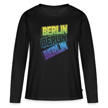 Berlin Allemagne City Font Skyline Accueil - T-shirt manches longues Premium bio Femme - noir - Devant - Julia (174cm)