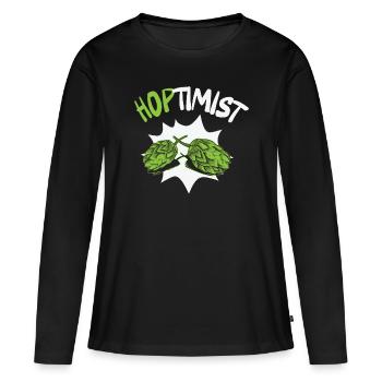 Bière Houblon Brasserie Brasserie Brasserie Bière artisanale - T-shirt manches longues Premium bio Femme - noir - Devant - Julia (174cm)