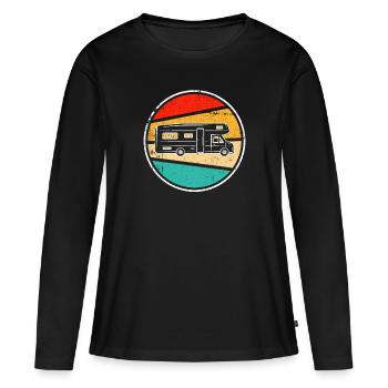 Motorhome Retro - Women's Premium Organic Long Sleeve Shirt - black - Front - Julia (174cm)