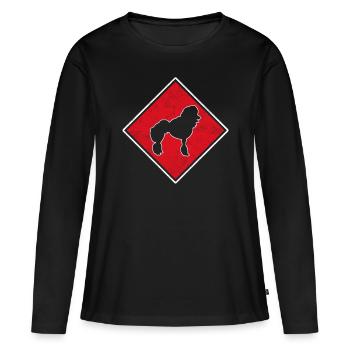 Logo du caniche - T-shirt manches longues Premium bio Femme - noir - Devant - Julia (174cm)