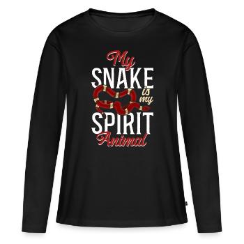 Serpent Serpent Mon Serpent Est Mon Serpent - T-shirt manches longues Premium bio Femme - noir - Devant - Julia (174cm)