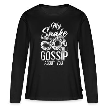 Serpent Serpent Vintage Mon Serpent Et - T-shirt manches longues Premium bio Femme - noir - Devant - Julia (174cm)